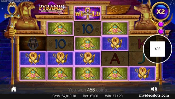 Pyramid Quest for Immortality gameplay med avalanche-funktion og wilds