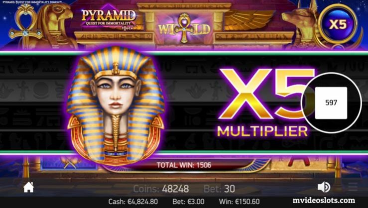 Pyramid Quest for Immortality x5 multiplikator aktiveret